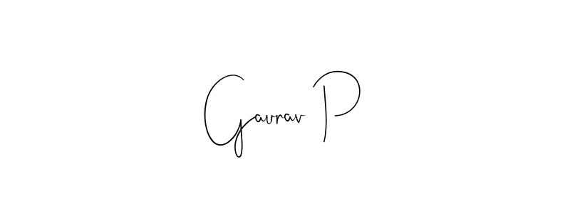 Make a beautiful signature design for name Gaurav P. With this signature (Andilay-7BmLP) style, you can create a handwritten signature for free. Gaurav P signature style 4 images and pictures png