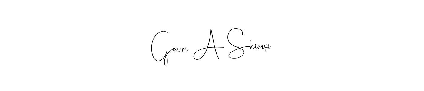 Also You can easily find your signature by using the search form. We will create Gauri A Shimpi name handwritten signature images for you free of cost using Andilay-7BmLP sign style. Gauri A Shimpi signature style 4 images and pictures png