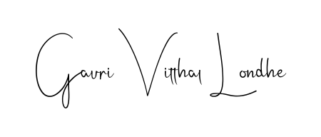This is the best signature style for the Gauri Vitthal Londhe name. Also you like these signature font (Andilay-7BmLP). Mix name signature. Gauri Vitthal Londhe signature style 4 images and pictures png