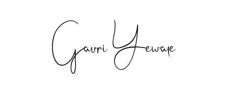 Try this chic Gauri Yewale handwritten sign style. Using Andilay-7BmLP font elements, it gives your name a sleek, memorable identity. Gauri Yewale signature style 4 images and pictures png