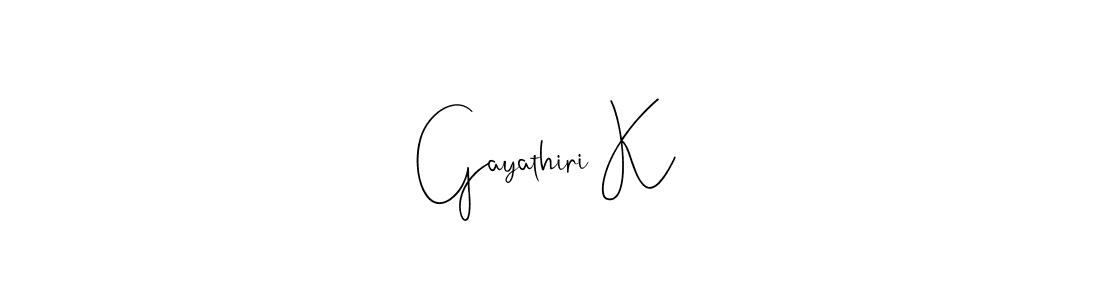Also we have Gayathiri K name is the best signature style. Create professional handwritten signature collection using Andilay-7BmLP autograph style. Gayathiri K signature style 4 images and pictures png