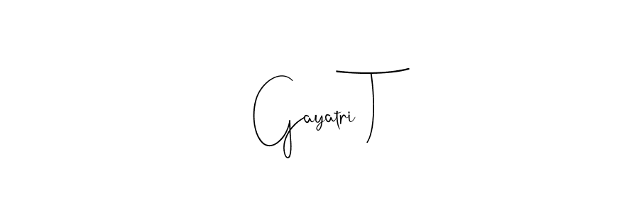 if you are searching for the best signature style for your name Gayatri T. so please give up your signature search. here we have designed multiple signature styles  using Andilay-7BmLP. Gayatri T signature style 4 images and pictures png