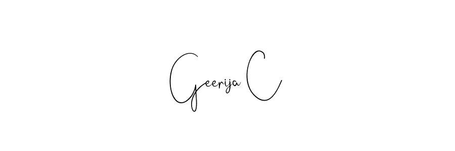 if you are searching for the best signature style for your name Geerija C. so please give up your signature search. here we have designed multiple signature styles  using Andilay-7BmLP. Geerija C signature style 4 images and pictures png