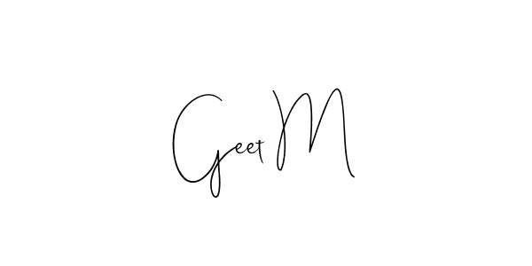 How to Draw Geet M signature style? Andilay-7BmLP is a latest design signature styles for name Geet M. Geet M signature style 4 images and pictures png