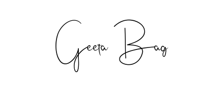 Enhance your business communications with Geeta Bag signature in Andilay-7BmLP lettering. Clean, modern, and universally compatible. Geeta Bag signature style 4 images and pictures png