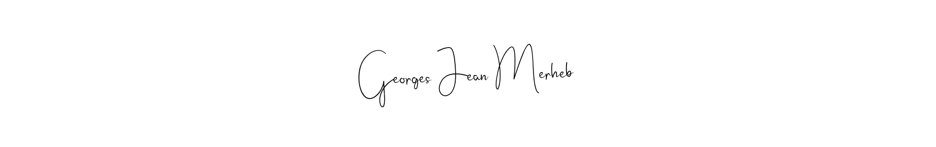 Make a beautiful signature design for name Georges Jean Merheb. With this signature (Andilay-7BmLP) style, you can create a handwritten signature for free. Georges Jean Merheb signature style 4 images and pictures png