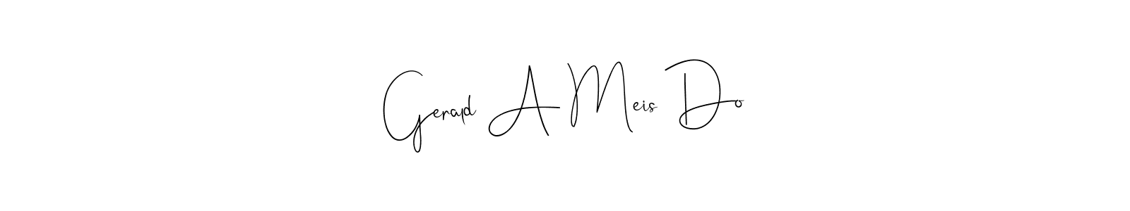 Andilay-7BmLP is a professional signature style that is perfect for those who want to add a touch of class to their signature. It is also a great choice for those who want to make their signature more unique. Get Gerald A Meis Do name to fancy signature for free. Gerald A Meis Do signature style 4 images and pictures png
