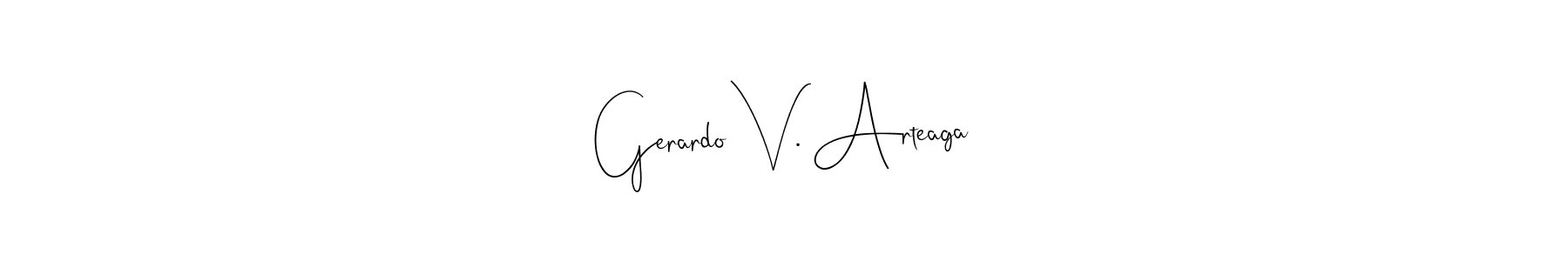 The best way (Andilay-7BmLP) to make a short signature is to pick only two or three words in your name. The name Gerardo V. Arteaga include a total of six letters. For converting this name. Gerardo V. Arteaga signature style 4 images and pictures png