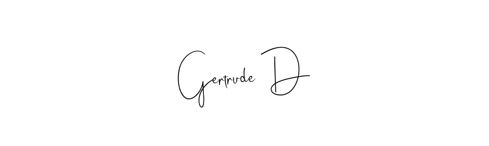 This is the best signature style for the Gertrude D name. Also you like these signature font (Andilay-7BmLP). Mix name signature. Gertrude D signature style 4 images and pictures png