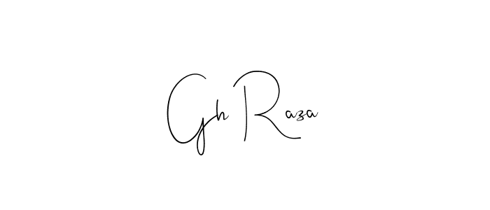 The best way (Andilay-7BmLP) to make a short signature is to pick only two or three words in your name. The name Gh Raza include a total of six letters. For converting this name. Gh Raza signature style 4 images and pictures png