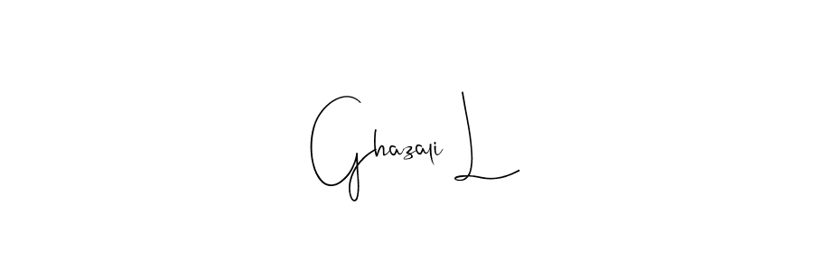 Also we have Ghazali L name is the best signature style. Create professional handwritten signature collection using Andilay-7BmLP autograph style. Ghazali L signature style 4 images and pictures png