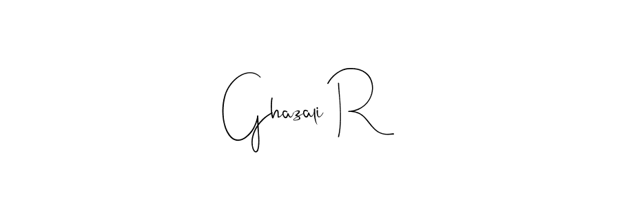 The best way (Andilay-7BmLP) to make a short signature is to pick only two or three words in your name. The name Ghazali R include a total of six letters. For converting this name. Ghazali R signature style 4 images and pictures png