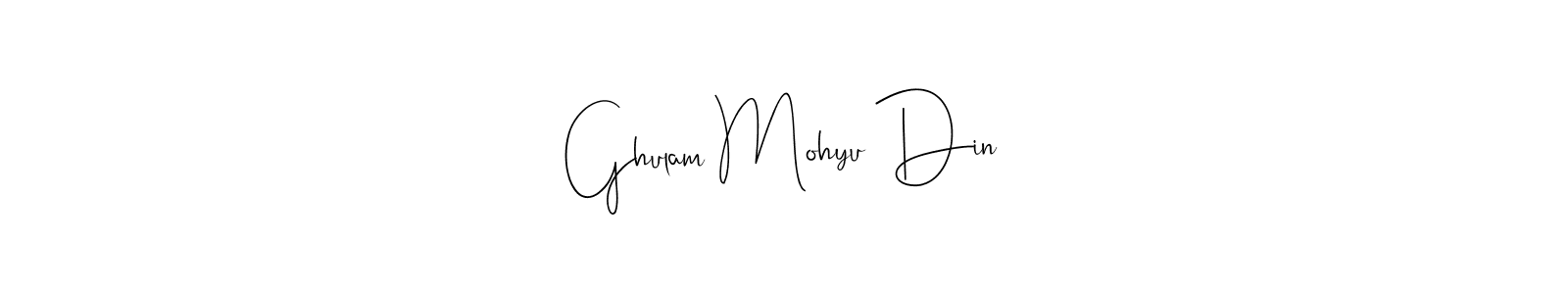 The best way (Andilay-7BmLP) to make a short signature is to pick only two or three words in your name. The name Ghulam Mohyu Din include a total of six letters. For converting this name. Ghulam Mohyu Din signature style 4 images and pictures png