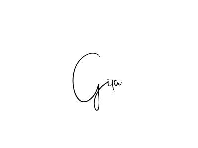 if you are searching for the best signature style for your name Gila. so please give up your signature search. here we have designed multiple signature styles  using Andilay-7BmLP. Gila signature style 4 images and pictures png