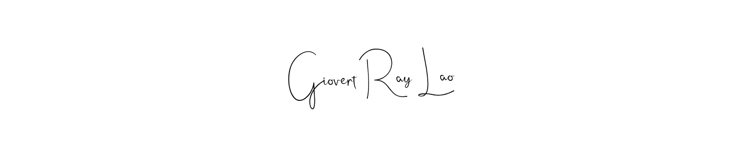 The best way (Andilay-7BmLP) to make a short signature is to pick only two or three words in your name. The name Giovert Ray Lao include a total of six letters. For converting this name. Giovert Ray Lao signature style 4 images and pictures png