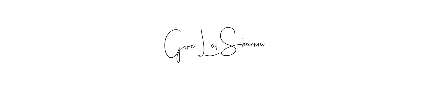 Similarly Andilay-7BmLP is the best handwritten signature design. Signature creator online .You can use it as an online autograph creator for name Gire Lal Sharma. Gire Lal Sharma signature style 4 images and pictures png
