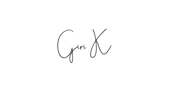 Create a beautiful signature design for name Giri K. With this signature (Andilay-7BmLP) fonts, you can make a handwritten signature for free. Giri K signature style 4 images and pictures png