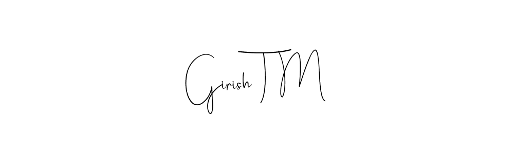 Check out images of Autograph of Girish T M name. Actor Girish T M Signature Style. Andilay-7BmLP is a professional sign style online. Girish T M signature style 4 images and pictures png