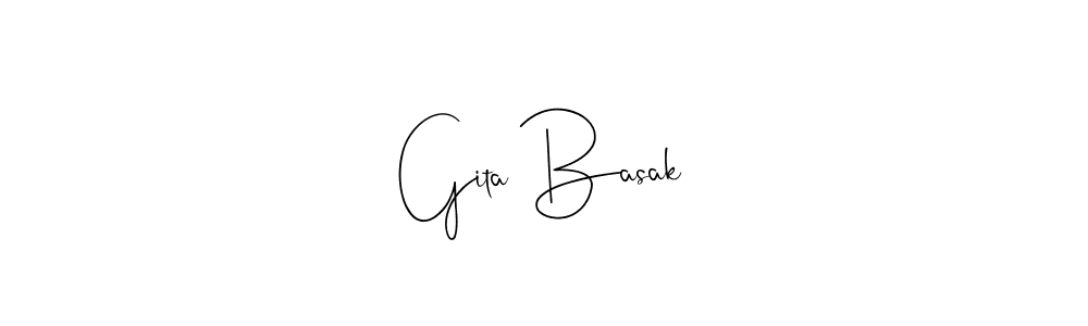 Make a beautiful signature design for name Gita Basak. With this signature (Andilay-7BmLP) style, you can create a handwritten signature for free. Gita Basak signature style 4 images and pictures png