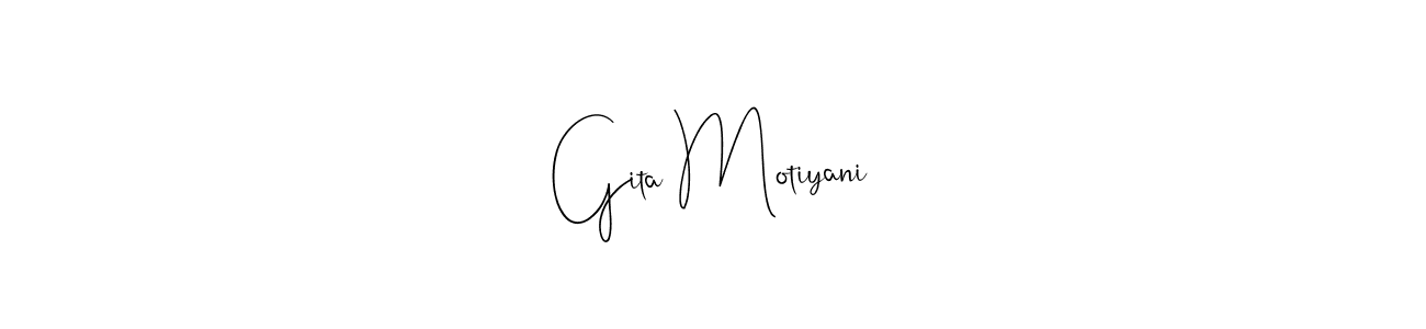 How to make Gita Motiyani signature? Andilay-7BmLP is a professional autograph style. Create handwritten signature for Gita Motiyani name. Gita Motiyani signature style 4 images and pictures png