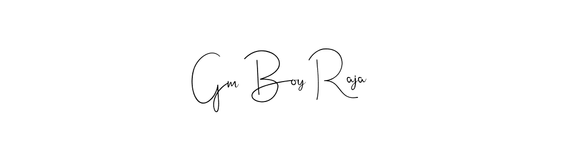 if you are searching for the best signature style for your name Gm Boy Raja. so please give up your signature search. here we have designed multiple signature styles  using Andilay-7BmLP. Gm Boy Raja signature style 4 images and pictures png