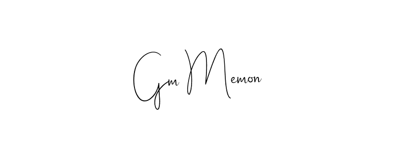 Also You can easily find your signature by using the search form. We will create Gm Memon name handwritten signature images for you free of cost using Andilay-7BmLP sign style. Gm Memon signature style 4 images and pictures png