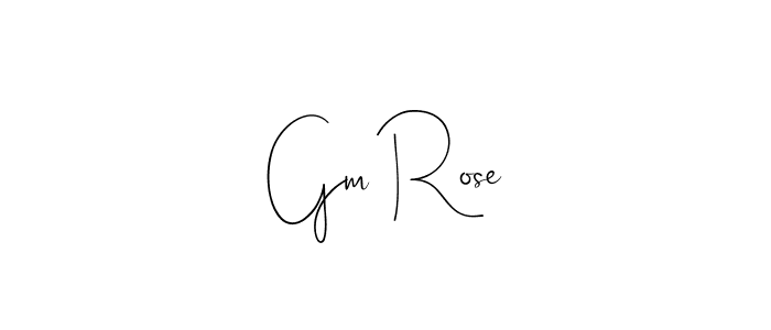 How to make Gm Rose signature? Andilay-7BmLP is a professional autograph style. Create handwritten signature for Gm Rose name. Gm Rose signature style 4 images and pictures png