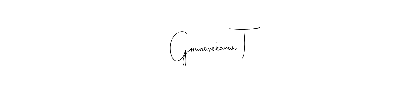 if you are searching for the best signature style for your name Gnanasekaran T. so please give up your signature search. here we have designed multiple signature styles  using Andilay-7BmLP. Gnanasekaran T signature style 4 images and pictures png