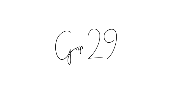 Design your own signature with our free online signature maker. With this signature software, you can create a handwritten (Andilay-7BmLP) signature for name Gnp 29. Gnp 29 signature style 4 images and pictures png
