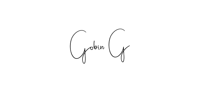 if you are searching for the best signature style for your name Gobin G. so please give up your signature search. here we have designed multiple signature styles  using Andilay-7BmLP. Gobin G signature style 4 images and pictures png