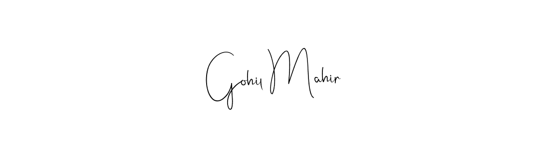 if you are searching for the best signature style for your name Gohil Mahir. so please give up your signature search. here we have designed multiple signature styles  using Andilay-7BmLP. Gohil Mahir signature style 4 images and pictures png