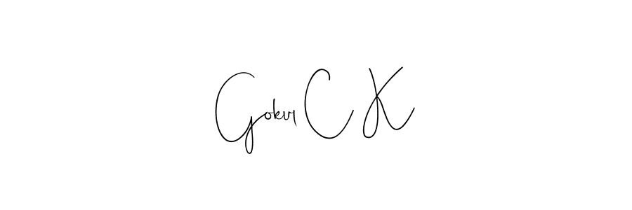 Make a beautiful signature design for name Gokul C K. With this signature (Andilay-7BmLP) style, you can create a handwritten signature for free. Gokul C K signature style 4 images and pictures png