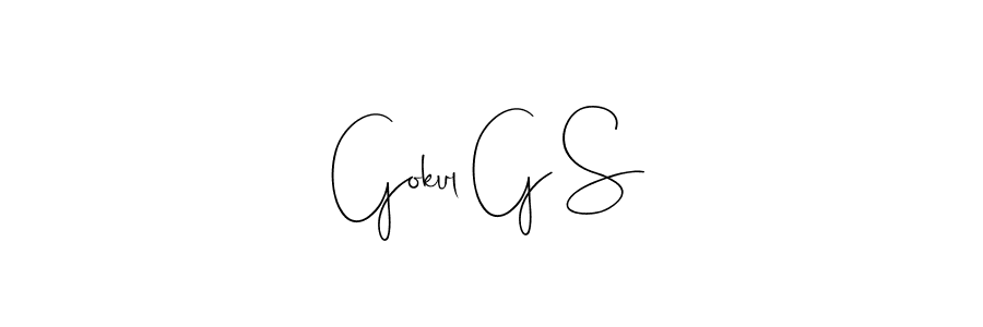 Use a signature maker to create a handwritten signature online. With this signature software, you can design (Andilay-7BmLP) your own signature for name Gokul G S. Gokul G S signature style 4 images and pictures png