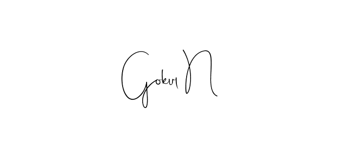 How to Draw Gokul N signature style? Andilay-7BmLP is a latest design signature styles for name Gokul N. Gokul N signature style 4 images and pictures png