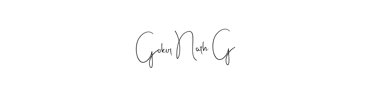 Design your own signature with our free online signature maker. With this signature software, you can create a handwritten (Andilay-7BmLP) signature for name Gokul Nath G. Gokul Nath G signature style 4 images and pictures png