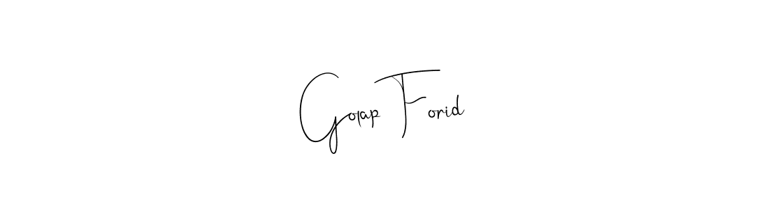 How to Draw Golap Forid signature style? Andilay-7BmLP is a latest design signature styles for name Golap Forid. Golap Forid signature style 4 images and pictures png
