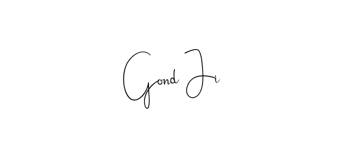 Use a signature maker to create a handwritten signature online. With this signature software, you can design (Andilay-7BmLP) your own signature for name Gond Ji. Gond Ji signature style 4 images and pictures png