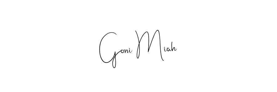 How to make Goni Miah name signature. Use Andilay-7BmLP style for creating short signs online. This is the latest handwritten sign. Goni Miah signature style 4 images and pictures png