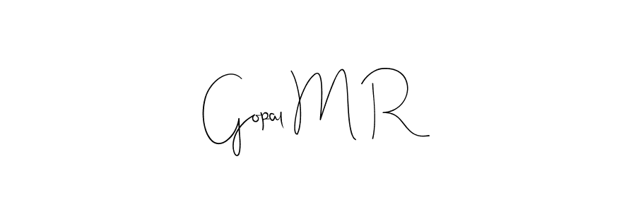 This is the best signature style for the Gopal M R name. Also you like these signature font (Andilay-7BmLP). Mix name signature. Gopal M R signature style 4 images and pictures png