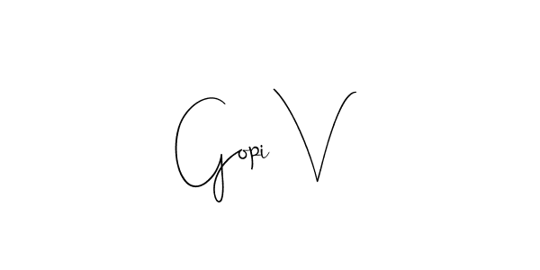 How to make Gopi V name signature. Use Andilay-7BmLP style for creating short signs online. This is the latest handwritten sign. Gopi V signature style 4 images and pictures png