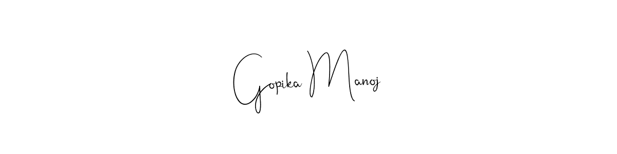 Make a beautiful signature design for name Gopika Manoj. With this signature (Andilay-7BmLP) style, you can create a handwritten signature for free. Gopika Manoj signature style 4 images and pictures png