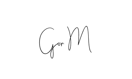 How to make Gor M name signature. Use Andilay-7BmLP style for creating short signs online. This is the latest handwritten sign. Gor M signature style 4 images and pictures png