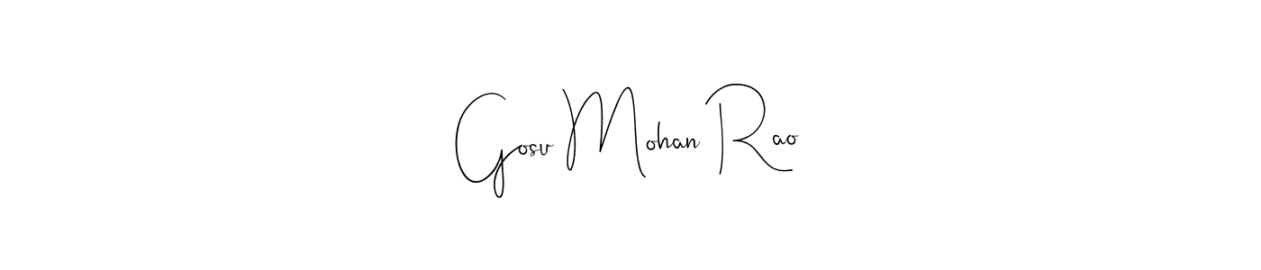 The best way (Andilay-7BmLP) to make a short signature is to pick only two or three words in your name. The name Gosu Mohan Rao include a total of six letters. For converting this name. Gosu Mohan Rao signature style 4 images and pictures png