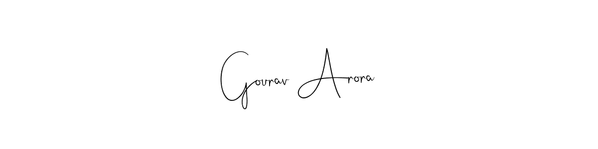 How to make Gourav Arora signature? Andilay-7BmLP is a professional autograph style. Create handwritten signature for Gourav Arora name. Gourav Arora signature style 4 images and pictures png