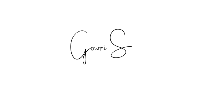 The best way (Andilay-7BmLP) to make a short signature is to pick only two or three words in your name. The name Gowri S include a total of six letters. For converting this name. Gowri S signature style 4 images and pictures png