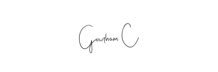 Use a signature maker to create a handwritten signature online. With this signature software, you can design (Andilay-7BmLP) your own signature for name Gowtham C. Gowtham C signature style 4 images and pictures png