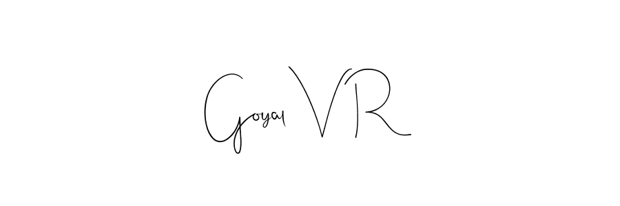 Similarly Andilay-7BmLP is the best handwritten signature design. Signature creator online .You can use it as an online autograph creator for name Goyal V R. Goyal V R signature style 4 images and pictures png