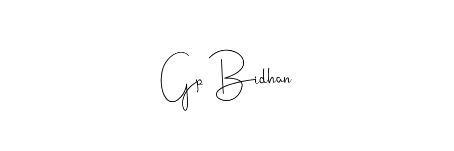 Also we have Gp Bidhan name is the best signature style. Create professional handwritten signature collection using Andilay-7BmLP autograph style. Gp Bidhan signature style 4 images and pictures png