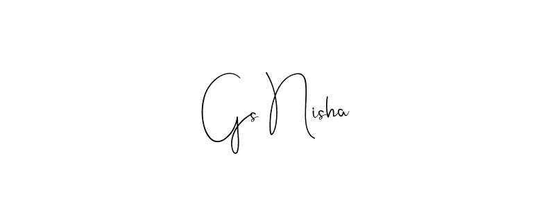 Gs Nisha stylish signature style. Best Handwritten Sign (Andilay-7BmLP) for my name. Handwritten Signature Collection Ideas for my name Gs Nisha. Gs Nisha signature style 4 images and pictures png