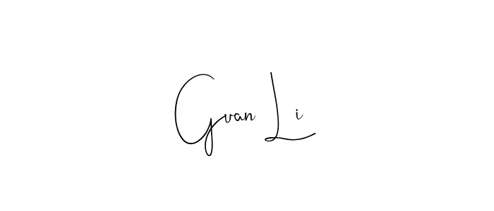 How to make Guan Li name signature. Use Andilay-7BmLP style for creating short signs online. This is the latest handwritten sign. Guan Li signature style 4 images and pictures png